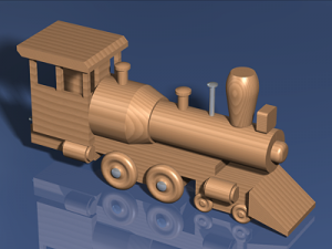 wooden train toy 3D 模型