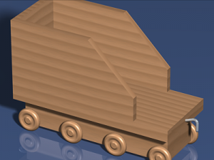 wooden train toy 3D 模型