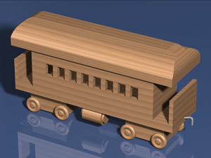 wooden train toy 3D 模型