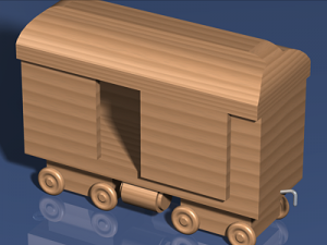 wooden train toy 3D 模型