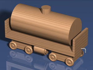 wooden train toy 3D 模型