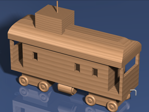 wooden train toy 3D 模型
