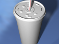 Styrofoam Cup with Plastic Lid and Straw 3D model