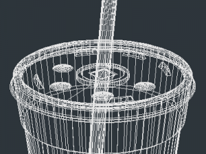 styrofoam cup with plastic lid and straw 3D-Modell