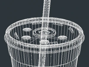styrofoam cup with plastic lid and straw 3D Model