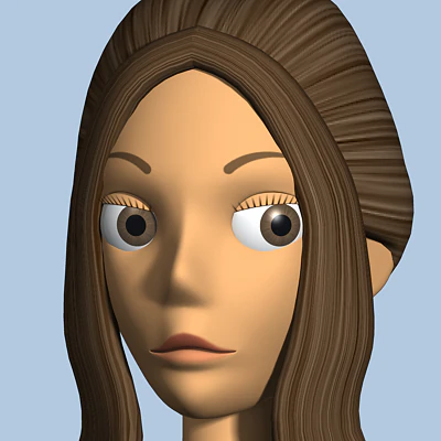 female cartoon character 02 3D Model .c4d .max .obj .3ds .fbx .stl .blend