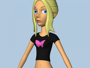 female cartoon character 02 3D Model