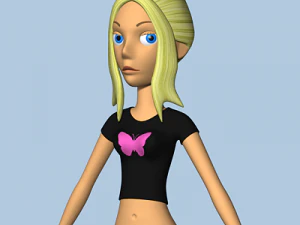 female cartoon character 02 3D Model