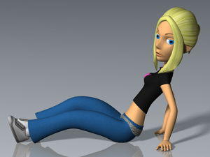 female cartoon character 02 3D Model