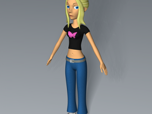 female cartoon character 02 3D Model