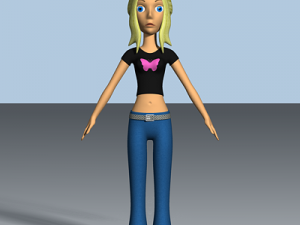 female cartoon character 02 3D Model