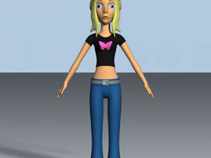 female cartoon character 02 3D Model