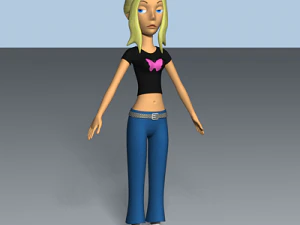 female cartoon character 02 3D Model