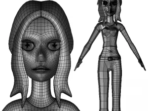 female cartoon character 02 3D Model