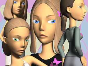 female cartoon character 03 3D Model