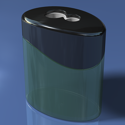 clear plastic pencil sharpener 3D Model .c4d .max .obj .3ds .fbx .stl .blend 