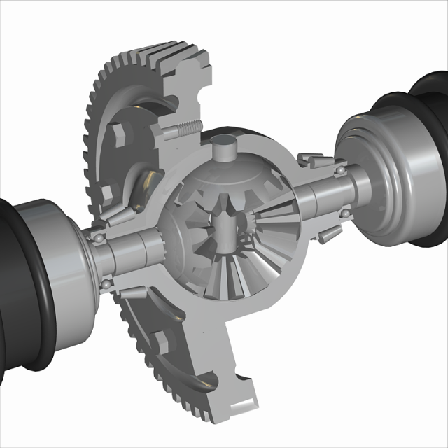 automobile differential gearbox 3D Model .c4d .max .obj .3ds .fbx .stl .blend 