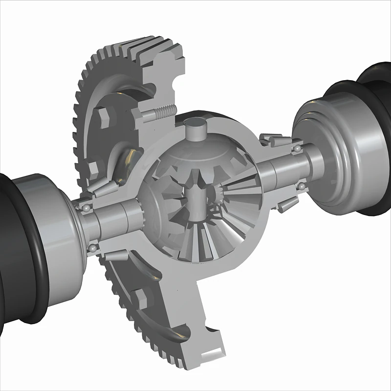automobile differential gearbox 3D Model .c4d .max .obj .3ds .fbx .stl .blend 