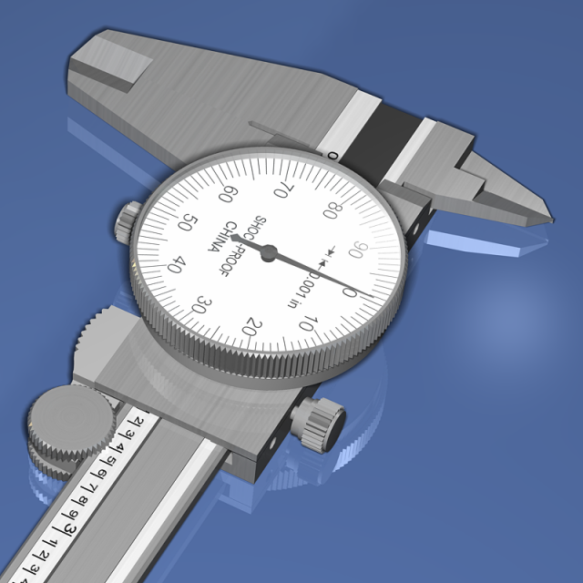 dial caliper Model 3D .c4d .max .obj .3ds .fbx .stl .blend 