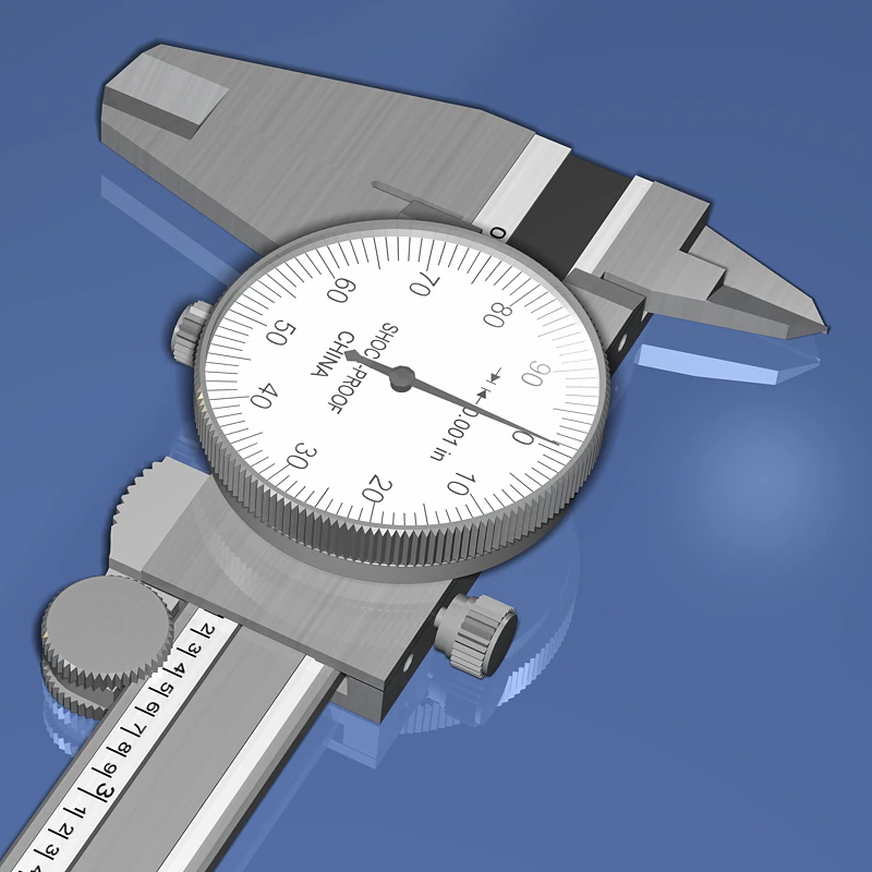 dial caliper 3D Model .c4d .max .obj .3ds .fbx .stl .blend 