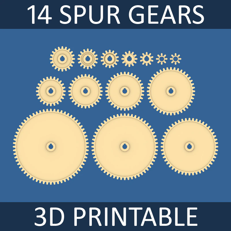 spur gear collection 02 3D Print Model .c4d .max .obj .3ds .fbx .stl .blend