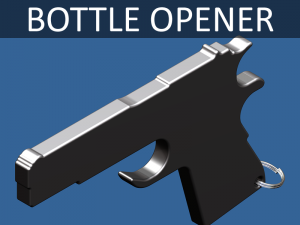 45 pistol bottle opener 3D Print Model