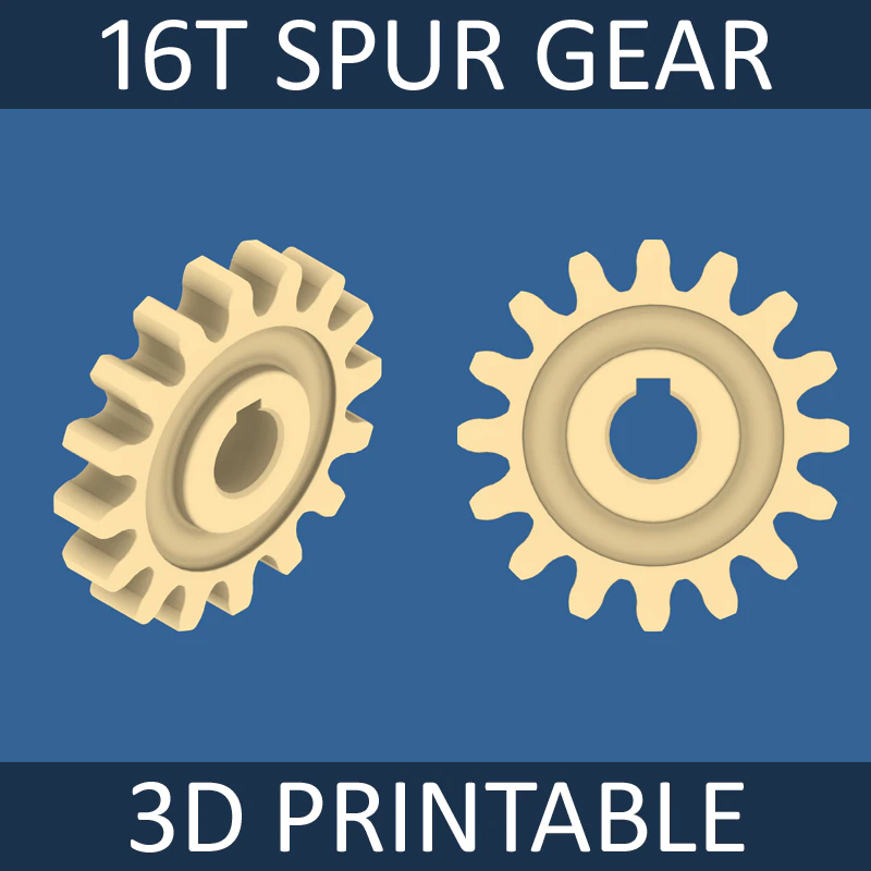 16-tooth spur gear 3D Print Model .c4d .max .obj .3ds .fbx .stl .blend 