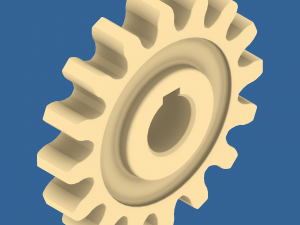 16-tooth spur gear 3Dプリントモデル