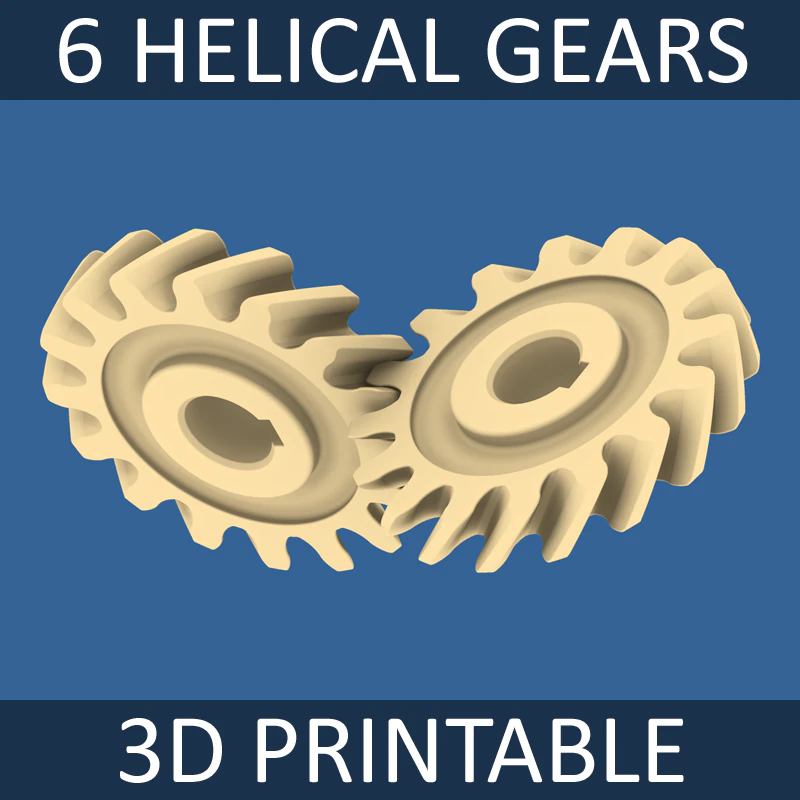 helical gear collection 02 3D Print Model .c4d .max .obj .3ds .fbx .stl .blend 