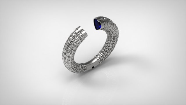 two section textured bracelet 3D Model .c4d .max .obj .3ds .fbx .stl .blend 