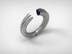 pulsera texturizada de dos secciones Modelo 3D