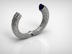 two section textured bracelet 3D Model