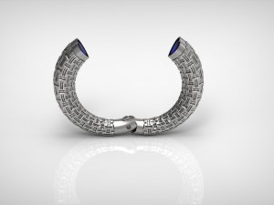 two section textured bracelet 3D Model
