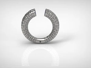 pulsera texturizada de dos secciones Modelo 3D