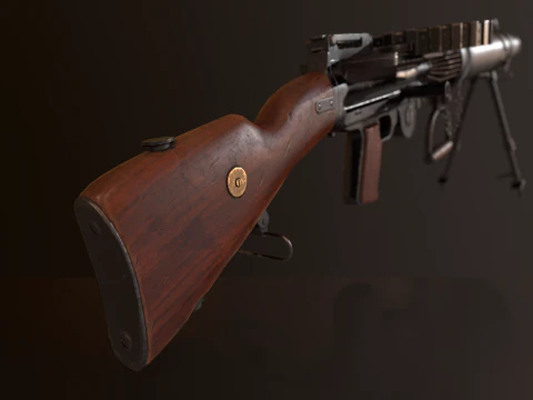 Lewis MachineGun 3D Model