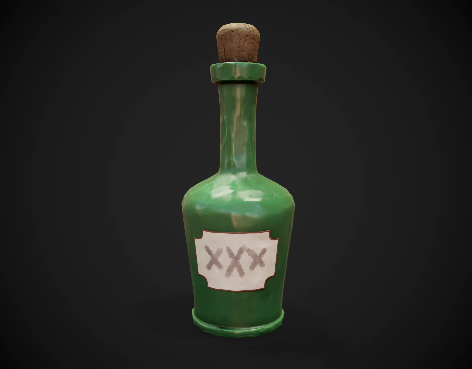 Stylized Bottle 3D Model .c4d .max .obj .3ds .fbx .stl .blend