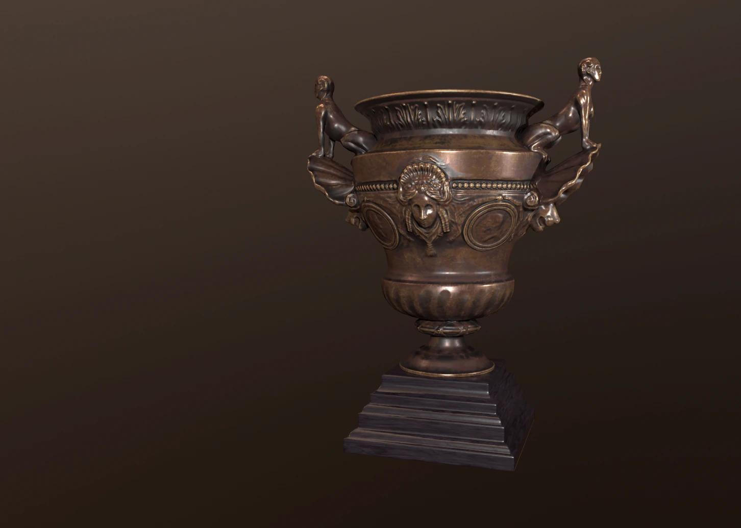 19th Century French Bronze Urn 3D Model .c4d .max .obj .3ds .fbx .stl .blend 