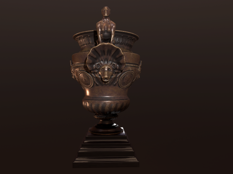 19th Century French Bronze Urn Modelo 3D