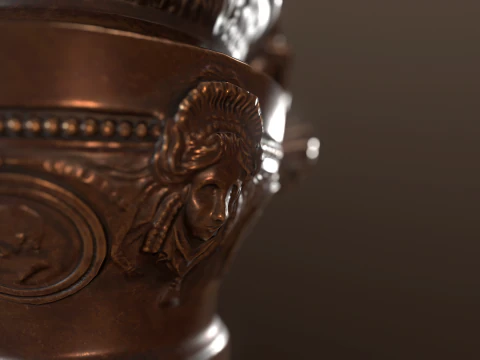 19th Century French Bronze Urn 3D Model