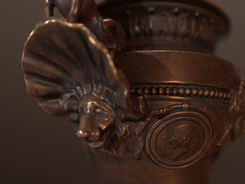 19th Century French Bronze Urn Modelo 3D