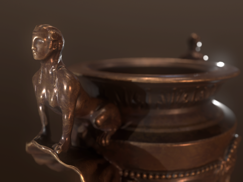 19th Century French Bronze Urn Modelo 3D