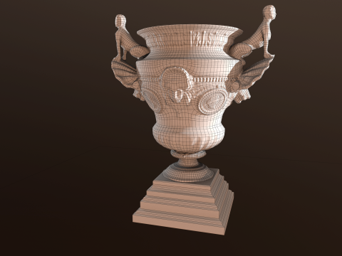 19th Century French Bronze Urn Modelo 3D