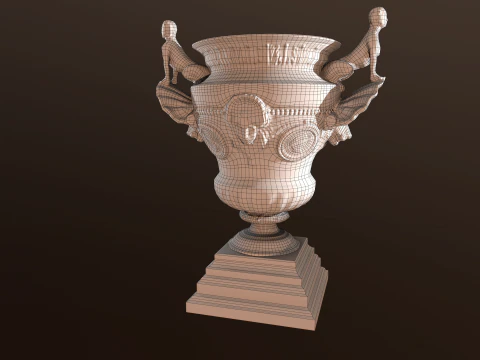19th Century French Bronze Urn 3D Model