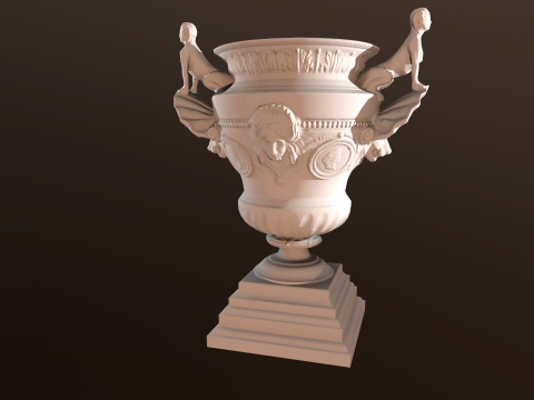 19th Century French Bronze Urn Modelo 3D