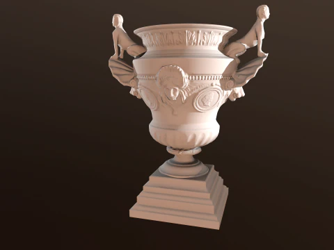 19th Century French Bronze Urn 3D Model