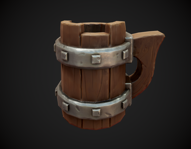 Stylized Beer Mug 3D Model .c4d .max .obj .3ds .fbx .stl .blend 