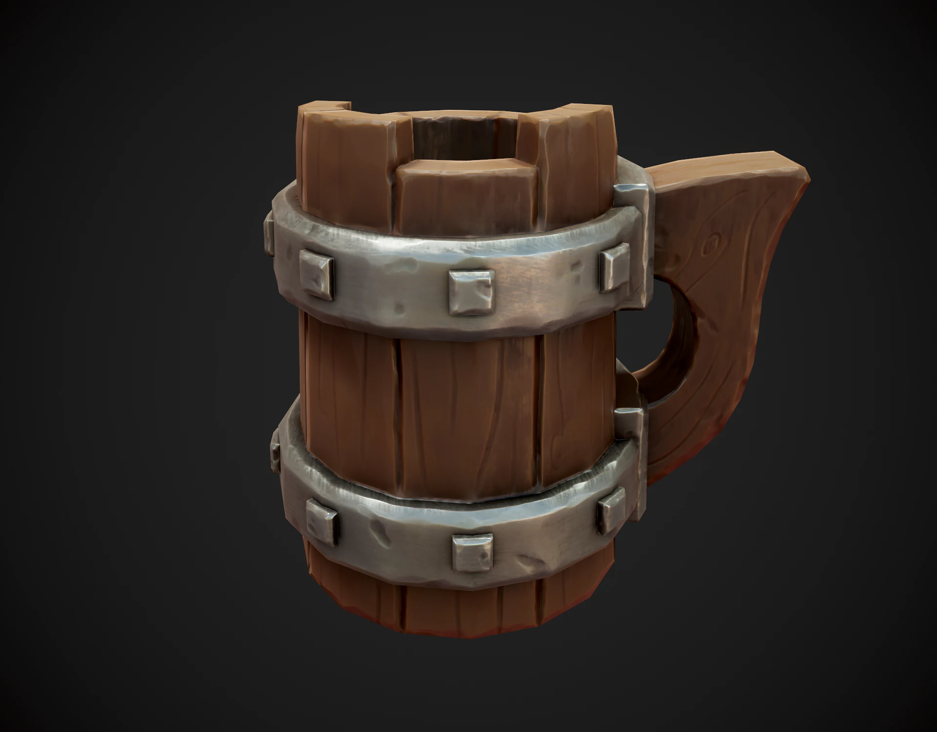 Stylized Beer Mug 3D Model .c4d .max .obj .3ds .fbx .stl .blend 