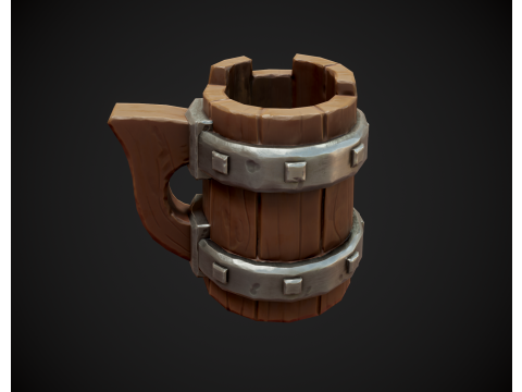 Stylized Beer Mug 3D Model