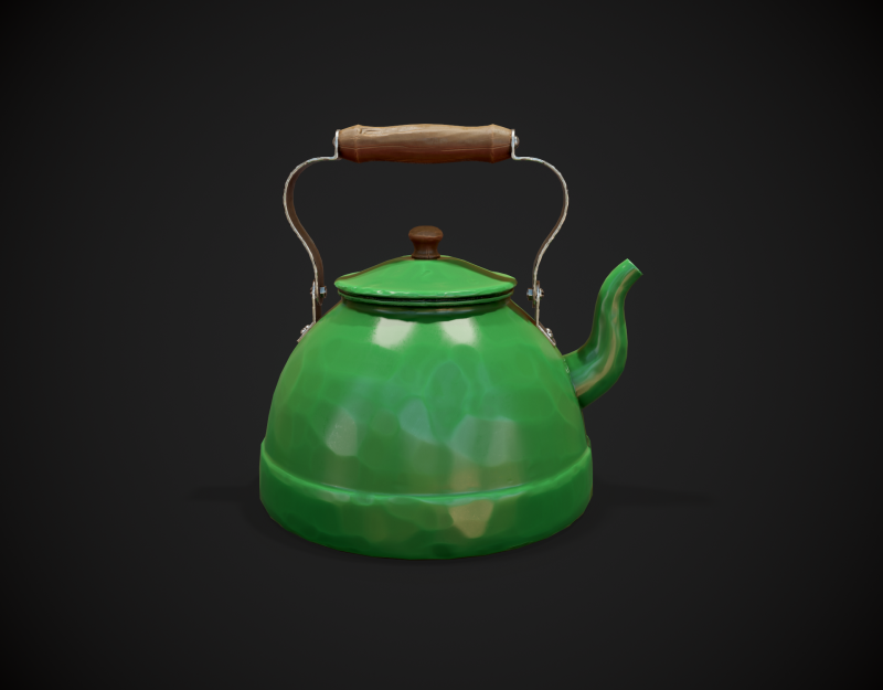 Stylized Kettle Model 3D .c4d .max .obj .3ds .fbx .stl .blend 