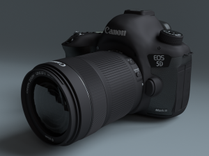 canon eos 5d mark iii lens ef-s 18-135mm 3D Model